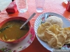 Curry végétarien et papadum